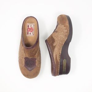 Lucky Brand Boho Suede Peace Fable Mule Clogs - 8